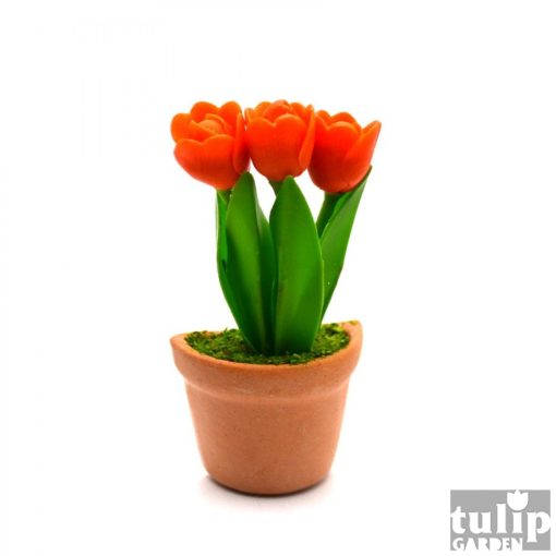 Tulipános hűtőmágnes - narancssárga
