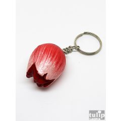 Tulipánvirág kulcstartó - piros